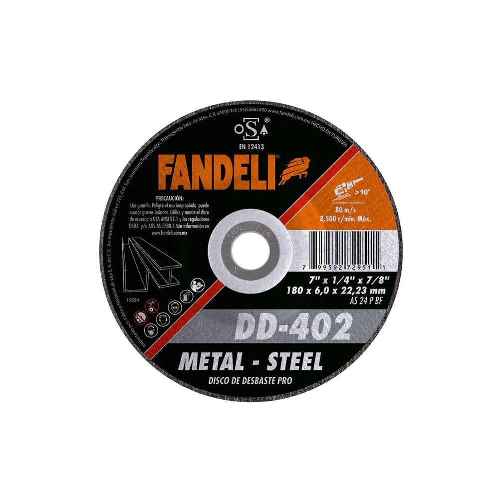 DISCO DESBASTE METAL 7 " *FANDELI* DD402